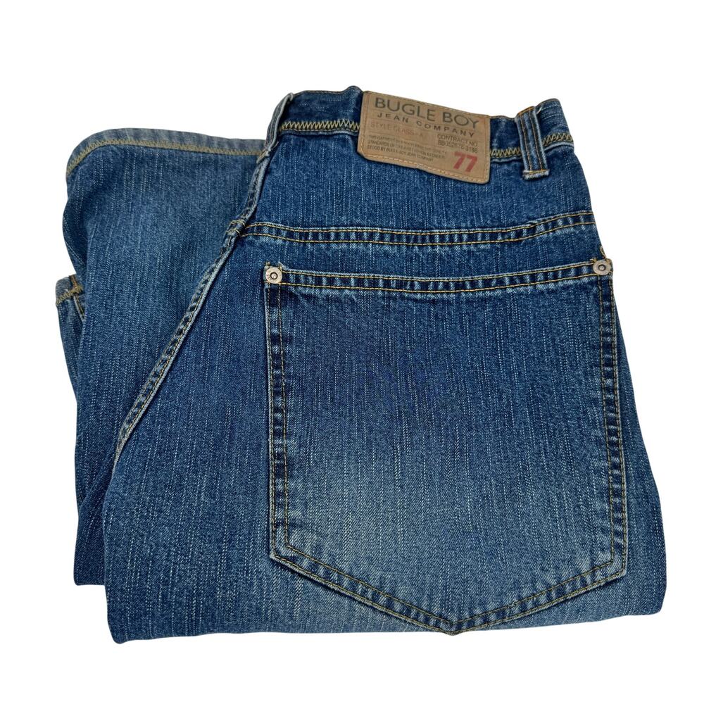Bugle Boy Jean Shorts Mens 33 (32x13 ACTUAL) Class A Blue Denim Jorts Vintage